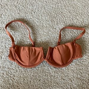 Metallic brown shein bikini top